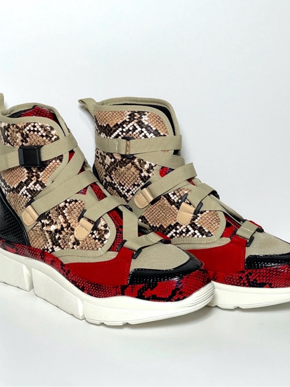 Fashion Nova Prince of Print Womens Snake Print Sneakers Boots Superstar size 11